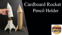 cardboard rocket pencil holder