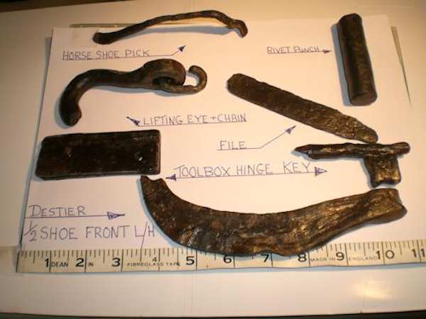Various blacksmith tools