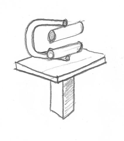 A drawing of a fullering tool