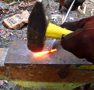 Forging a nail