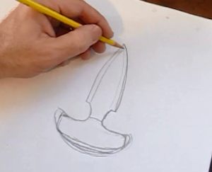 Draw the knife shape