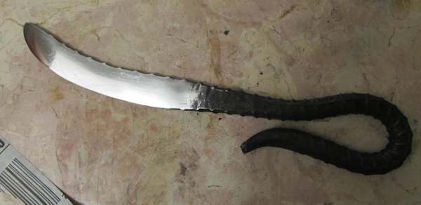The completed rebar knife