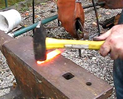 Rough forging the shape of the knife