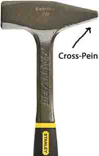 Cross pein on a hammer