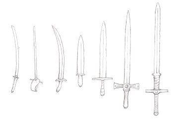 Draw medieval swords