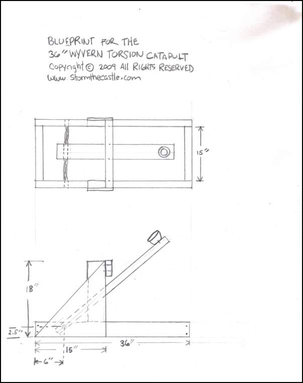 Below is a smaller version of the blueprint. Torsion Catapult blueprint