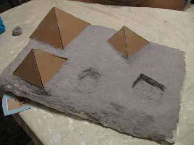The cardboard pyramids