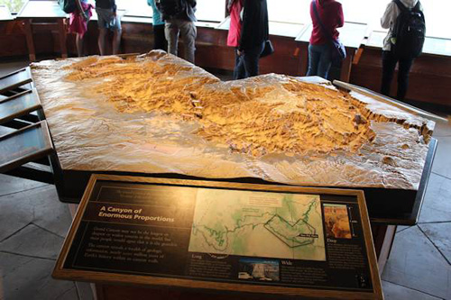 A diorama of the grand canyon