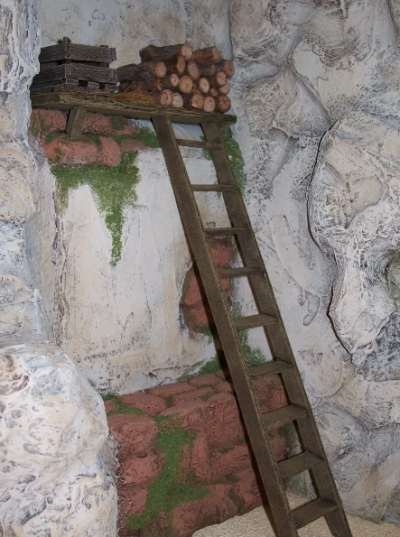 Wooden details and miniature ladder