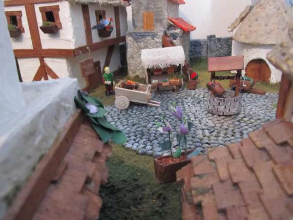 A diorama of a Medieval Village