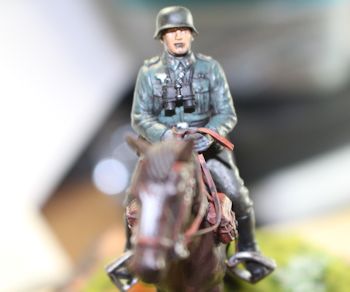 Front view of mounted german soldier