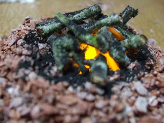Closeup of the bonfire