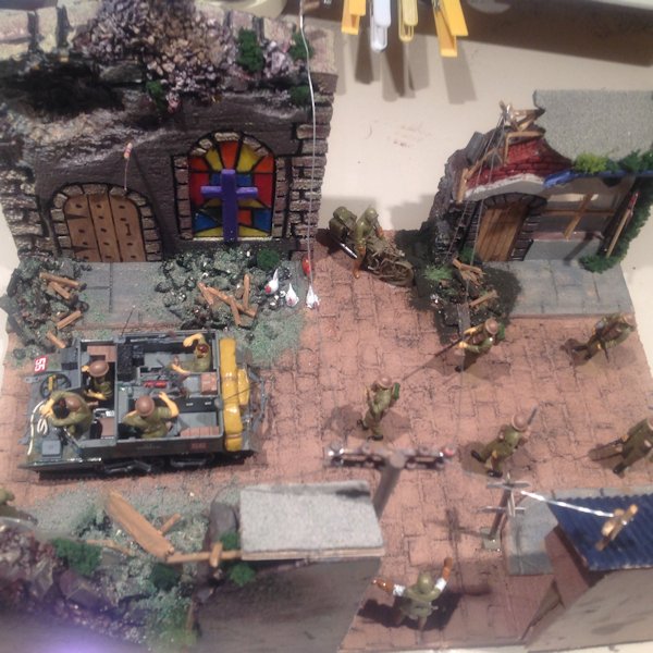 The diorama overhead view