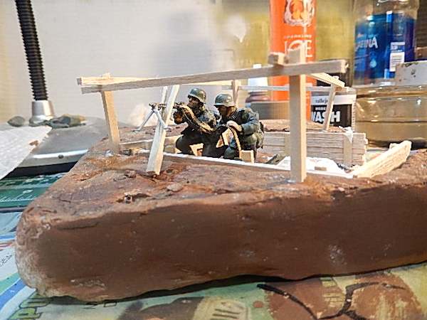 Front view of the progress of the diorama