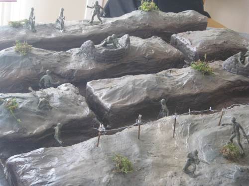 Trenches in a diorama