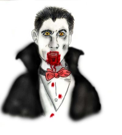 A drawing of dracula using photoshop