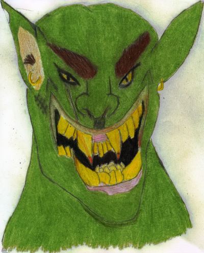 A drawing of an Orc