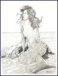 A Fantasy Mermaid Pencil Drawing