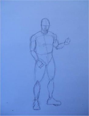 First sketch and positioning of figure