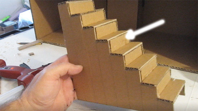 Make a Cardboard Dollhouse 7: Make the staircases