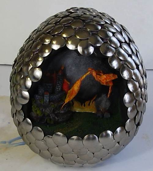 The completed dragon egg diorama