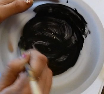 Mix black and grey paint