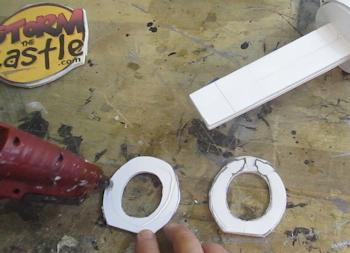 Glue the pommel layers together