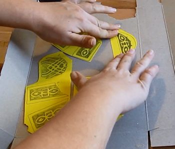 Glue the parts to cardboard