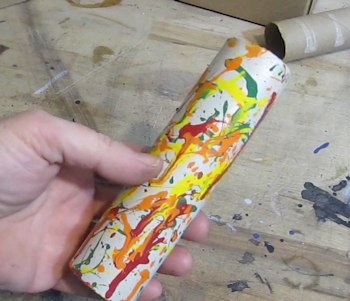 A cardboard tube rattle