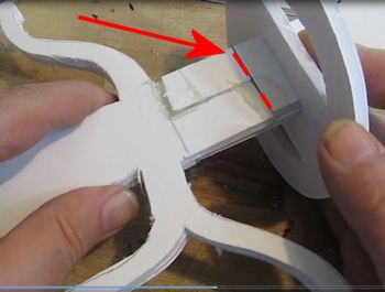 Glue piece onto blade