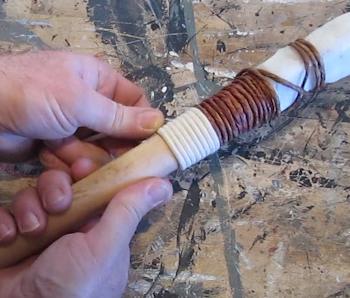 Wrap cord arouind the handle