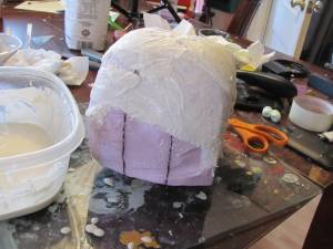 paper mache first layer backview