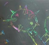 A rainbow scratch drawing