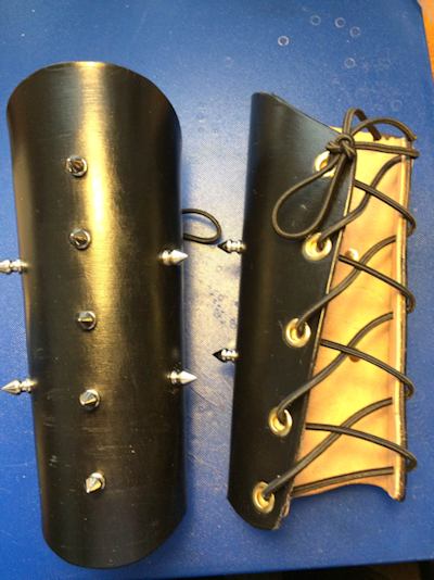 The leather bracers