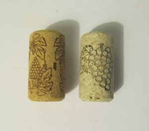 Two wine corks