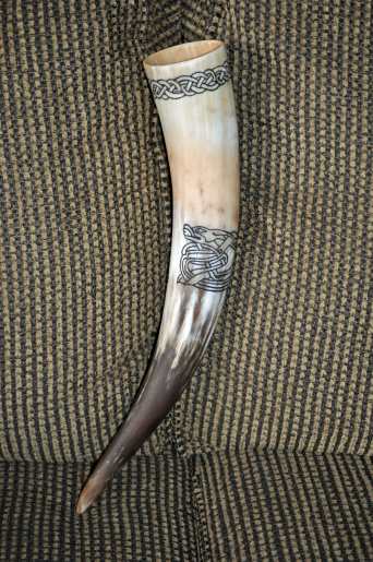 Carved Drinking Horn