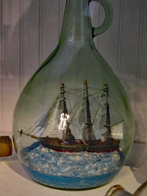 Ship in a teardrop shaped bottle