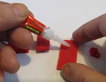 Using super glue on the parts