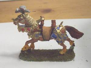 The completed miniature warhorse