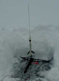 Rocket launch in the snow