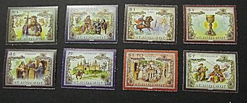Eight king arthur stamps