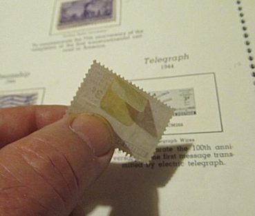 A hinged stamp
