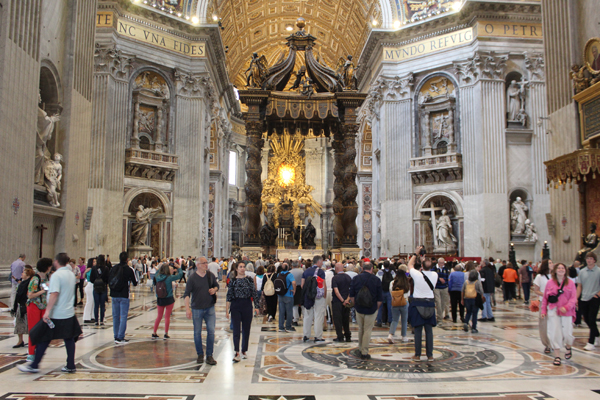 Inside st. Peter's Basilica