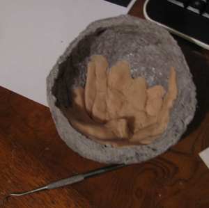 The clay background scenery inside