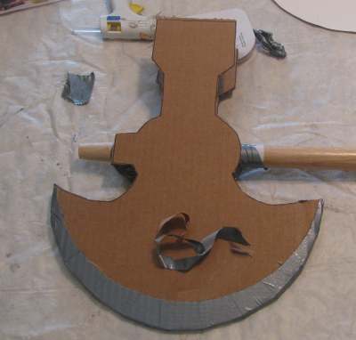 Cut the tape to make a sharp edge