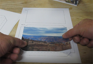Glue pictures into the box