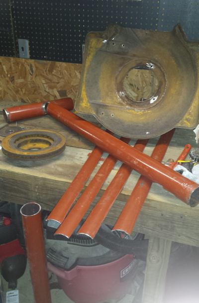 Parts of a home made forge