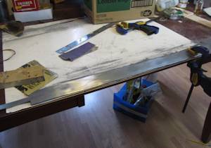 polishing the blade
