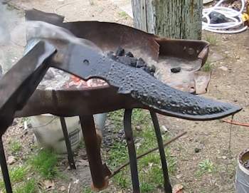 The knife cools