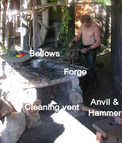 The blacksmith at his forge